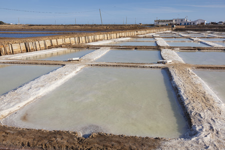 Salt Pans, Tavira, Algarve, Portugalのeditorial素材