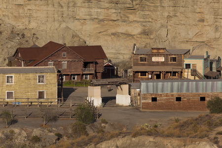 Western film set in Taberna's desert, Almeria province, Andalusia, Spainのeditorial素材