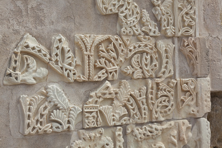Detail of walls in the Madinat al-Zahra, Medieval Archaeological Complex, Cordoba, Andalusia, Spainのeditorial素材