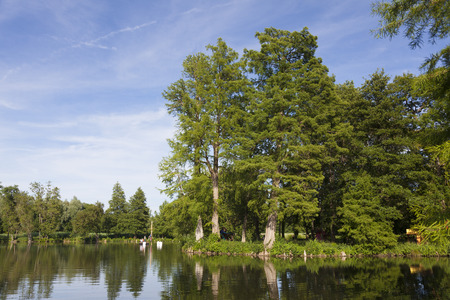 Lake in the Castle of Chamarande, Essonne, Franceのeditorial素材