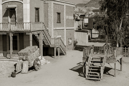 Mini Hollywood Film set, Desert of Tabernas, Almeria Province, Andalusia, Spainの写真素材