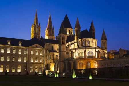 L'Abbaye-aux-Hommes, Church of Saint Etienne, Caen, Normandy, Franceの写真素材