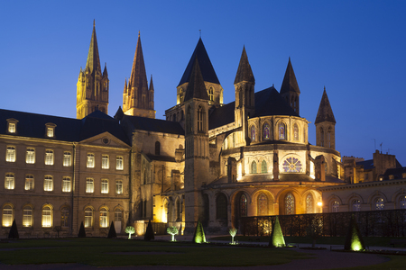 L'Abbaye-aux-Hommes, Church of Saint Etienne, Caen, Normandy, Franceの写真素材