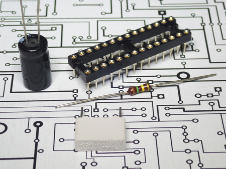 Electronics components and PCBの写真素材