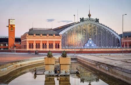 Madrid, Spain - June 4, 2020: Atocha train station. During the Covid-19 pandemic the station has been deserted and the source has been turned off.のeditorial素材
