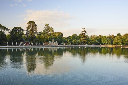 El Retiro Park Pond in Madrid, Spain. 
の写真素材