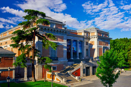 Madrid, Spain - June 9, 2020: Prado Museum in Madrid prepared for its return to normality after Covid-19. The reunion is announced on the posterのeditorial素材