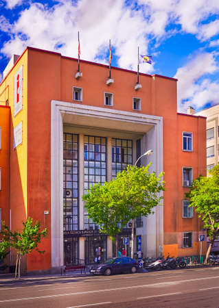 Madrid, Spain - June 9, 2020: Higher Technical School of Engineering and Industrial Design in Madridのeditorial素材