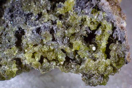 Close up on a Pyromorphite mineral stoneの写真素材