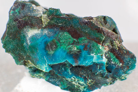 Close up on a colored chrysocolla mineral.の写真素材