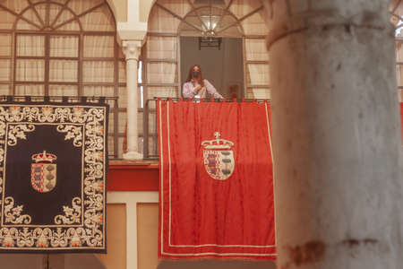 Interior of the Olivares Town Hall. Patio de Armas / Interior of the Olivares City Hall. Patio de Armas (Main Courtyard)のeditorial素材