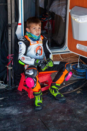CAMPILLOS, MÃLAGA, SPAIN; 03 20 2021: First race for the POLINI mini-bike championshipのeditorial素材