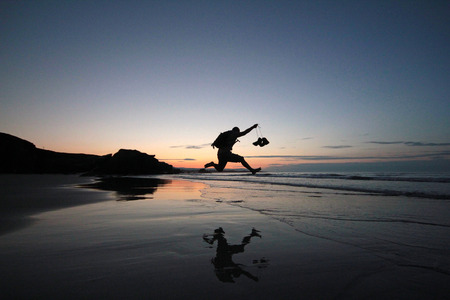 Sunset on the beachの写真素材