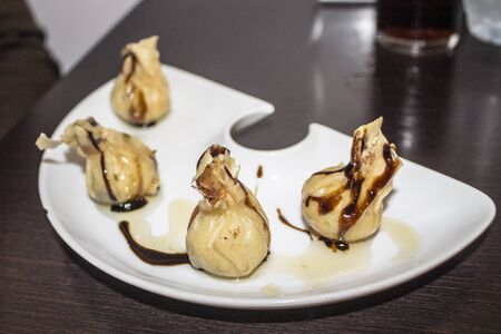 Appetizer Plate of Stuffed Pastry bags