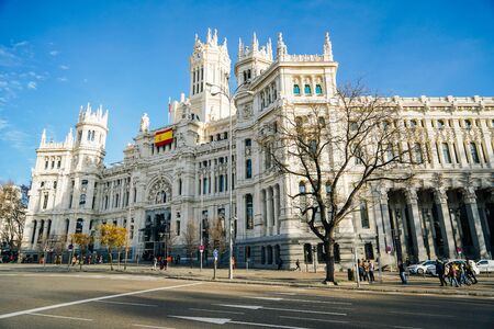MADRID, SPAIN, 26TH DECEMBER, 2019. Palacio de comunicaciones de Madrid, current City Hall for the dayのeditorial素材