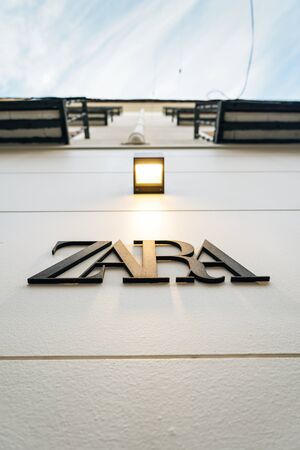 MADRID, SPAIN, 26TH DECEMBER, 2019: Zara sign in Madrid.