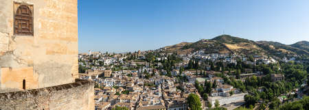 Albayzin district of Granada, Spain, from the towers of the Alhambraの写真素材