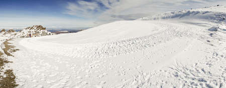 Ski resort of Sierra Nevada in winter, full of snow.