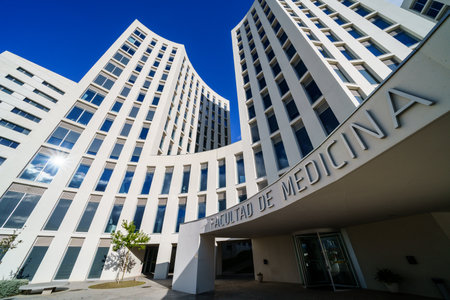 GRANADA, SPAIN. 5th DECEMBER 2020. Building of the College of Health Sciences of the University of Granadaのeditorial素材
