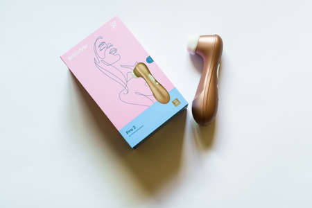 GRANADA, ANDALUSIA, SPAIN. APRIL, 7TH, 2021: Satisfyer pro 2. The most famous clitoral suction dildo...
