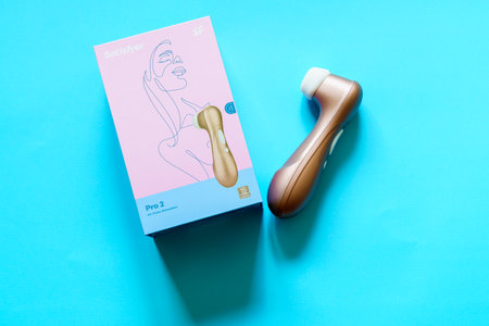 GRANADA, ANDALUSIA, SPAIN. APRIL, 7TH, 2021: Satisfyer pro 2. The most famous clitoral suction dildo...