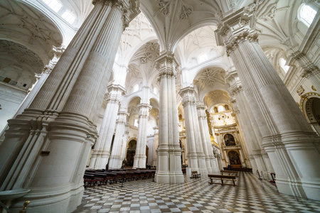 Granada, Spain, December 13th 2020. Main Cathedral interiorのeditorial素材