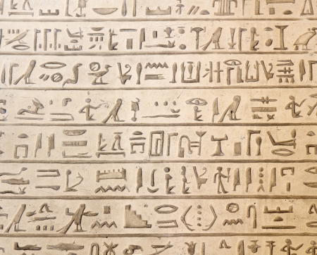 Ancient egyptian hieroglyphics carved in the stoneの写真素材