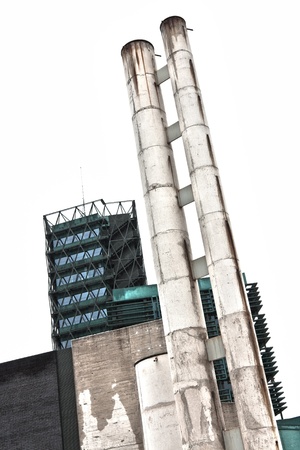 Museo de la Ciencia in Valladolid, Spain, is a structure built on an old flour mill and used as museum  Image taken on a rainy day のeditorial素材