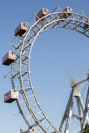 The Wiener Riesenrad is a Ferris wheel at the entrance of the Prater amusement park in Vienna, It is...