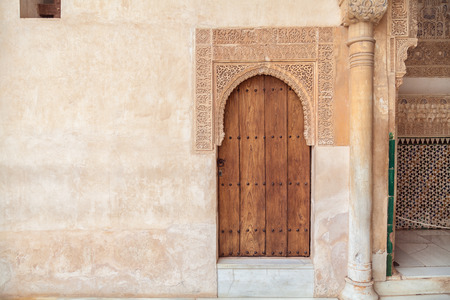 Arab door in the Alhambra of Granada, Andalusia, Spainのeditorial素材