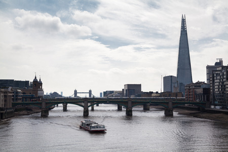 River Thames from Millenium Bridge in London, UK.のeditorial素材
