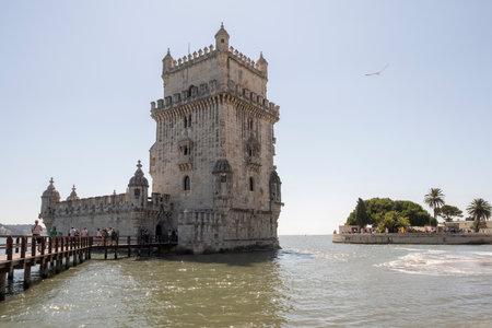 BelÃ©m, Lisbon, Portugal Belem defensive tower in the estuary of the Tagus river in Lisbon,...