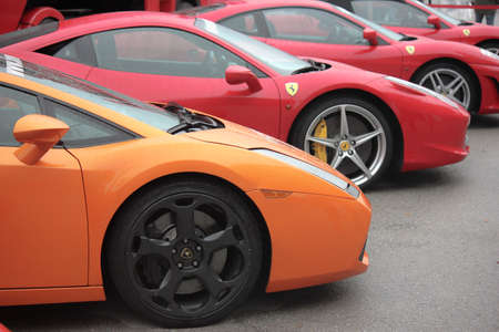 Cars with bright colors, for your rentalのeditorial素材