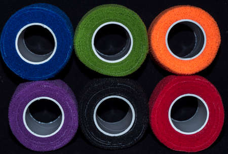 Rolls of colorful fabrics for background or texture.の写真素材