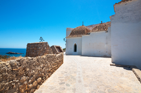 Ibiza architecture and Mediterranean seaの写真素材