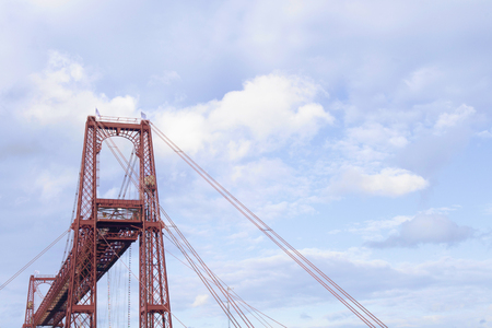 Section of the Vizcaya Bridge or Hanging bridge, in Portugalete, Spain