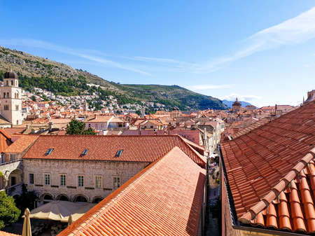 over the rooftops of dubrovnik, overlooking the cityの写真素材