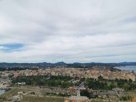 view of the city of Corfu in Greeceの写真素材