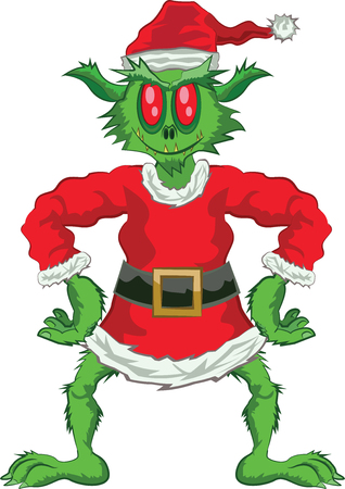 Green Ogre in Christmas full bodyのイラスト素材