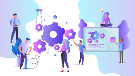 Set of businessmen for banners and presentations. Vector.のイラスト素材