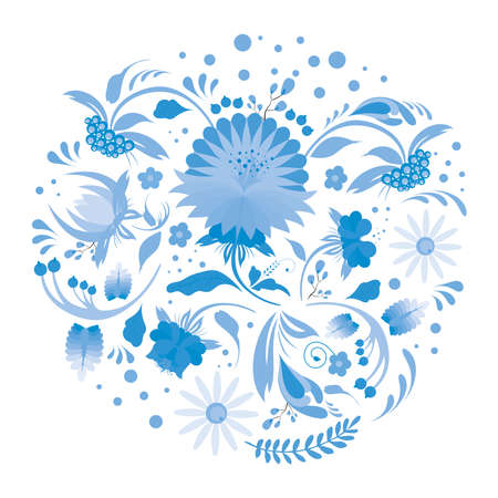 Petrikov painting vector. Petrikovskaya painting. Floral art poster. Ukrainian folk art. Suitable for design postcards, banners, t-shirts and posters.のイラスト素材