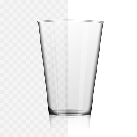 Short whiskey or water glass. Transparent vector illustration.のイラスト素材