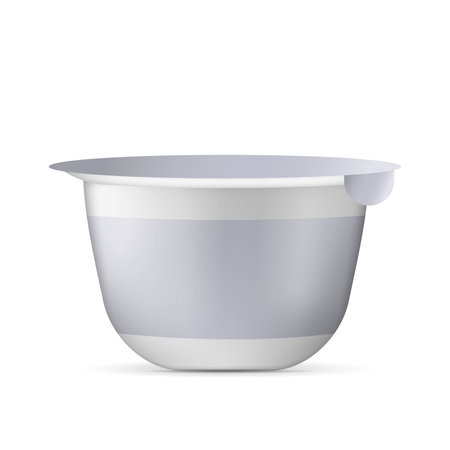 Vector realistic yogurt cup. White container for a dairy product.のイラスト素材