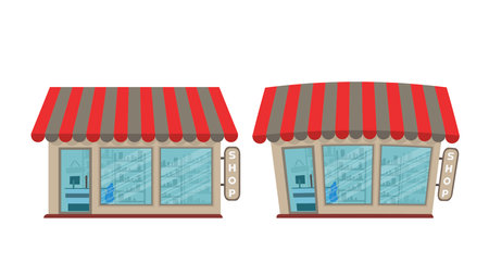 Grocery store isolated on a white background. Vector illustrationのイラスト素材