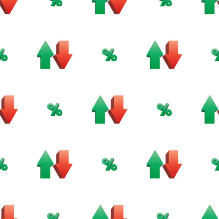 Percent seamless business background. Discount illustration. Economic finance promotion patternのイラスト素材