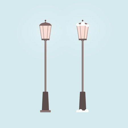 old street luminous lantern on a white background. Isolatedのイラスト素材