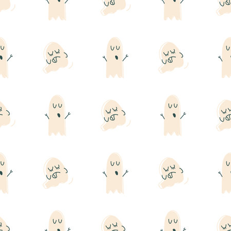 Seamless haunted pattern. Halloween theme. Good for postcards, backdrops, gift paper and books. Vector.のイラスト素材