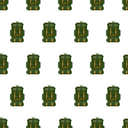Military backpack pattern seamless flat style for web vector illustrationのイラスト素材