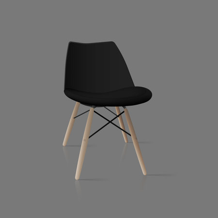 Black armchair in the loft style. Realistic vector chair isolated on white background.のイラスト素材