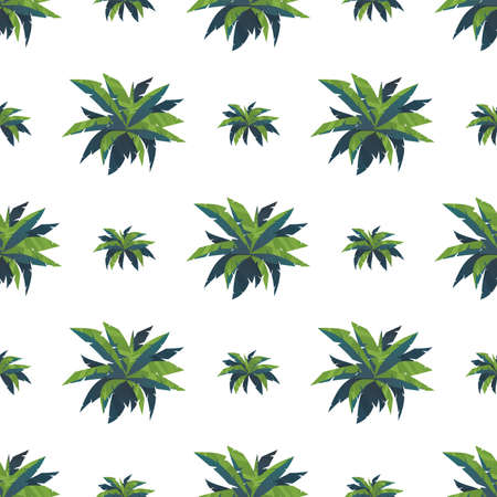 Seamless pattern from palm trees top view. Good for clothing and textiles. Vector illustration.のイラスト素材